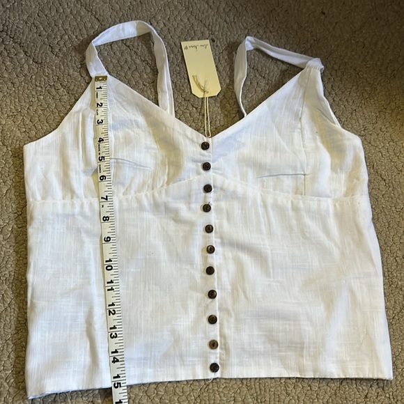 White cotton crop top - Picture 3 of 6